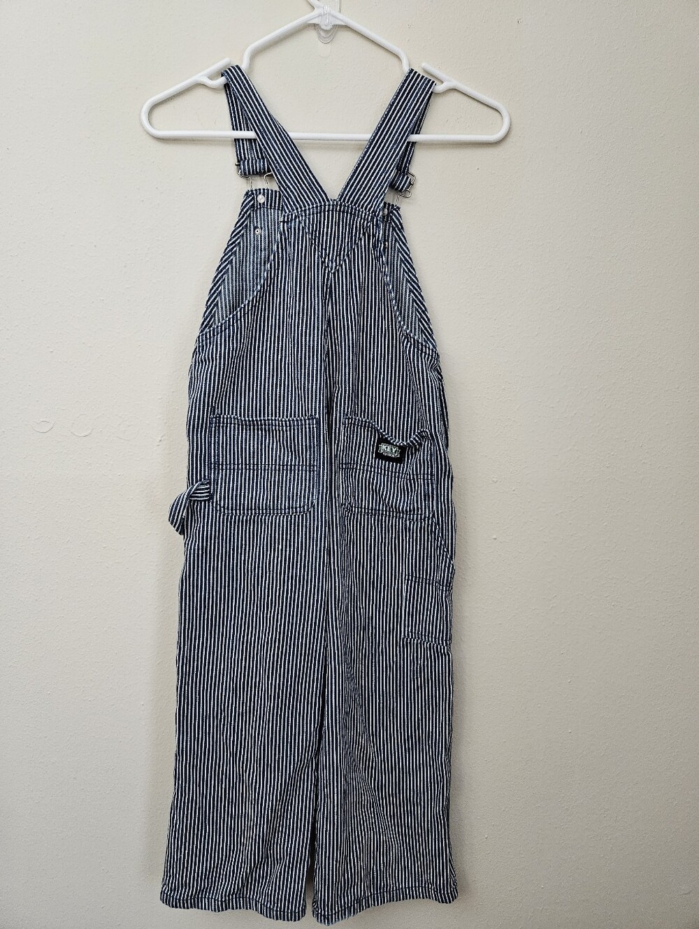 Kids Striped Overalls One-Piece - Navy/White Size 7